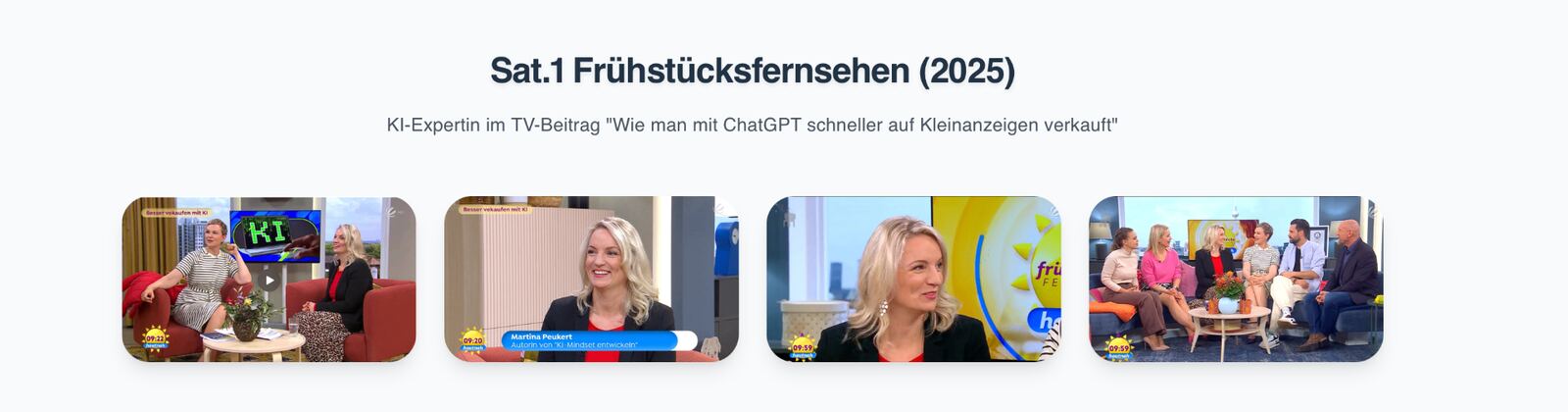 Martina Peukert Sat.1 Frühstücksfernsehen – AI-Speaker und KI-Expertin im TV-Beitrag